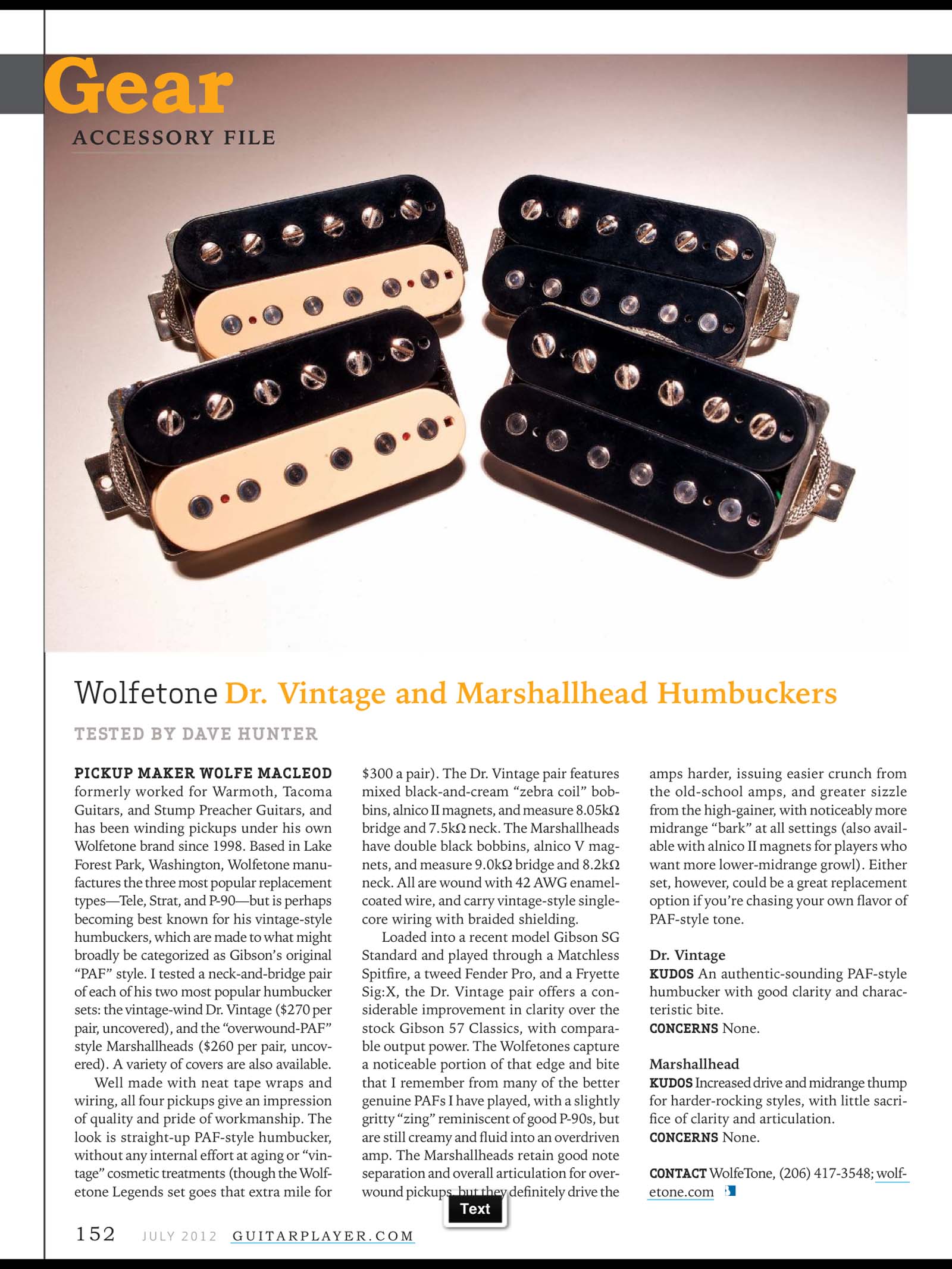 直売廉価 Wolfetone set　Dr.vintage/Marshallhead エレキギター